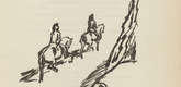 René Beeh. Untitled (Two Cavalrymen Riding) (plate, [p. 47]) from the periodical  Zeit-Echo. Ein Kriegs-Tagebuch der Künstler, vol. 1, no. 4 (Nov 1914). 1914