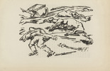 Maria Caspar-Filser. Untitled (Fallen Warrior) (plate, [p. 3]) from the periodical Zeit-Echo. Ein Kriegs-Tagebuch der Künstler, vol. 1, no. 1 (Aug 1914). 1914