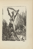 Alfred Kubin. Untitled (War Fury with Torch) (plate, [p. 51]) from the periodical  Zeit-Echo. Ein Kriegs-Tagebuch der Künstler, vol. 1, no. 4 (Nov 1914). 1914