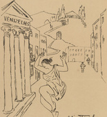 Alice Trübner. Isadora's Invitation to the Dance (Isadoras Aufforderung zum Tanze) (plate, p. 230) from the periodical Kriegszeit. Künstlerflugblätter, vol. 1, no. 57 (15 Nov 1915). 1915