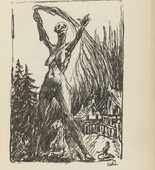 Alfred Kubin. Untitled (War Fury with Torch) (plate, [p. 51]) from the periodical  Zeit-Echo. Ein Kriegs-Tagebuch der Künstler, vol. 1, no. 4 (Nov 1914). 1914