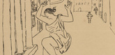 Alice Trübner. Isadora's Invitation to the Dance (Isadoras Aufforderung zum Tanze) (plate, p. 230) from the periodical Kriegszeit. Künstlerflugblätter, vol. 1, no. 57 (15 Nov 1915). 1915