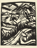 Erich Heckel. Spring Landscape (Frühlingslandschaft) (plate, preceding p. 1) from the periodical Das Kunstblatt, vol. 2, no. 1 (Jan 1918). 1918 (executed 1913)