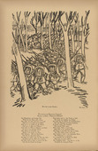 Max Unold. March through the Woods (Marsch durchs Gehölz) (headpiece, p. 232) from the periodical Kriegszeit. Künstlerflugblätter, vol. 1, no. 58 (Dec 1915). 1915