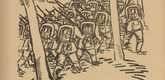 Max Unold. March through the Woods (Marsch durchs Gehölz) (headpiece, p. 232) from the periodical Kriegszeit. Künstlerflugblätter, vol. 1, no. 58 (Dec 1915). 1915