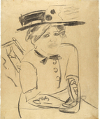 Ernst Ludwig Kirchner. Seated Woman with Hat (Sitzende mit Hut). (1908-09)