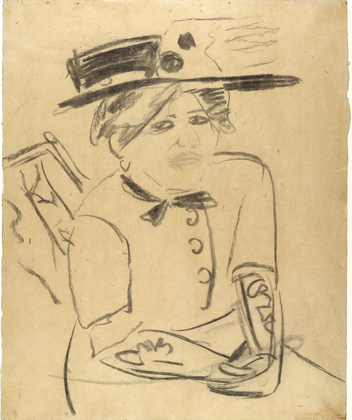 Ernst Ludwig Kirchner. Seated Woman with Hat (Sitzende mit Hut). (1908-09)