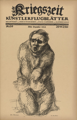 Otto Hettner. The Conquered (Der Besiegte) (in-text plate, p. 235) from the periodical Kriegszeit. Künstlerflugblätter, vol. 1, no. 59 (Dec 1915). 1915