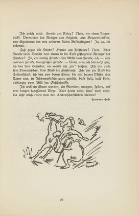 Richard Seewald. Untitled (Horse Balking) (tailpiece, p. 67) from the periodical  Zeit-Echo. Ein Kriegs-Tagebuch der Künstler, vol. 1, no. 5 (Dec 1914). 1914