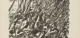 Walther Teutsch. Untitled (Battle in the Forest) (plate, [p. 69]) from the periodical  Zeit-Echo. Ein Kriegs-Tagebuch der Künstler, vol. 1, no. 5 (Dec 1914). 1914