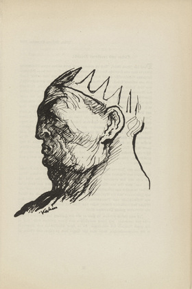 Alfred Kubin. Untitled (Caesar's Head) (plate, [p. 75]) from the periodical  Zeit-Echo. Ein Kriegs-Tagebuch der Künstler, vol. 1, no. 6 (Jan 1915). 1915