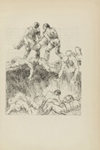 Adolf Ferdinand Schinnerer. Untitled (Rescue of a Wounded Man) (plate, [p. 5]) from the periodical Zeit-Echo. Ein Kriegs-Tagebuch der Künstler, vol. 1, no. 1 (Aug 1914). 1914