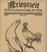August Gaul. Compulsory Military Service Debate (Wehrpflichtdebatte) (in-text plate, p. 239) from the periodical Kriegszeit. Künstlerflugblätter, vol. 1, no. 60 (Jan 1916). 1916