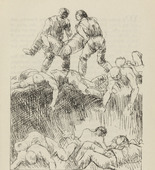 Adolf Ferdinand Schinnerer. Untitled (Rescue of a Wounded Man) (plate, [p. 5]) from the periodical Zeit-Echo. Ein Kriegs-Tagebuch der Künstler, vol. 1, no. 1 (Aug 1914). 1914
