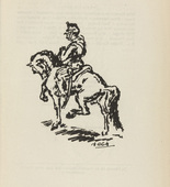 René Beeh. Untitled (Soldier on a Horse) (plate, [p. 87]) from the periodical  Zeit-Echo. Ein Kriegs-Tagebuch der Künstler, vol. 1, no. 6 (Jan 1915). 1915