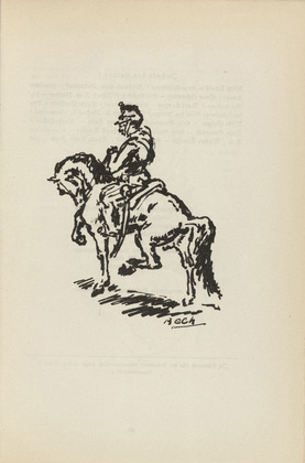 René Beeh. Untitled (Soldier on a Horse) (plate, [p. 87]) from the periodical  Zeit-Echo. Ein Kriegs-Tagebuch der Künstler, vol. 1, no. 6 (Jan 1915). 1915
