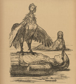 August Gaul. Saloniki-ki-kikeriki (in-text plate, p. 242) from the periodical Kriegszeit. Künstlerflugblätter, vol. 1, no. 60 (Jan 1916). 1916