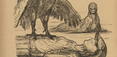 August Gaul. Saloniki-ki-kikeriki (in-text plate, p. 242) from the periodical Kriegszeit. Künstlerflugblätter, vol. 1, no. 60 (Jan 1916). 1916