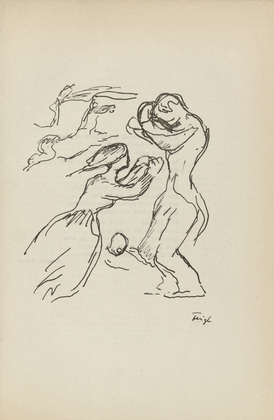 Friedrich Feigl. Untitled (Wailing Woman) (plate [p. 97]) from the periodical  Zeit-Echo. Ein Kriegs-Tagebuch der Künstler, vol. 1, no. 7 (Jan 1915). 1915