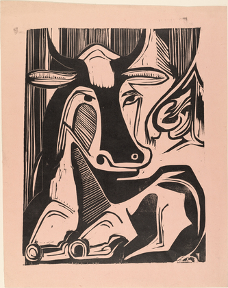 Ernst Ludwig Kirchner. Large Cow Reclining (Grosse liegende Kuh). (1929)