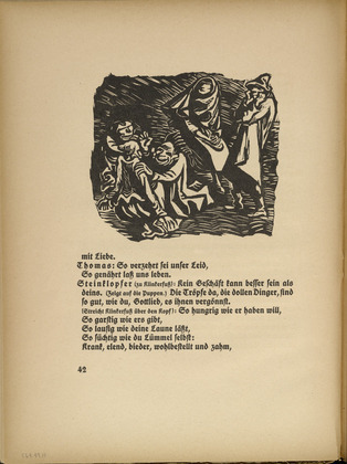 Ernst Barlach. Group of Several Figures (Gruppe aus mehreren Figuren) (in-text plate, page 42) from Der Findling (The Foundling). 1922 (executed 1921)