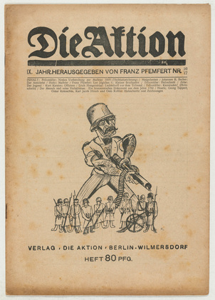 Conrad Felixmüller, Heinrich Hoerle, Karl Jacob Hirsch. Die Aktion, vol. 9, no. 16/17. May 3, 1919