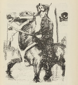 Max Feldbauer. Untitled (Mounted Officer) (plate, [p. 109]) from the periodical  Zeit-Echo. Ein Kriegs-Tagebuch der Künstler, vol. 1, no. 8 (Feb 1915). 1915