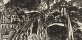 Ernst Ludwig Kirchner. Königstein Railroad Station in the Taunus (Bahnhof Königstein im Taunus). (1916)