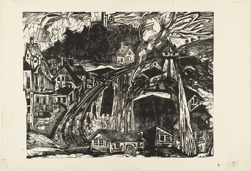 Ernst Ludwig Kirchner. Königstein Railroad Station in the Taunus (Bahnhof Königstein im Taunus). (1916)