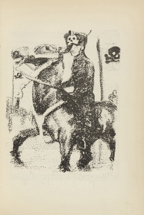 Max Feldbauer. Untitled (Mounted Officer) (plate, [p. 109]) from the periodical  Zeit-Echo. Ein Kriegs-Tagebuch der Künstler, vol. 1, no. 8 (Feb 1915). 1915