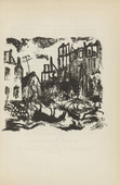 Franz Heckendorf. Untitled (Town Destroyed by War) (plate, [p. 119]) from the periodical  Zeit-Echo. Ein Kriegs-Tagebuch der Künstler, vol. 1, no. 8 (Feb 1915). 1915