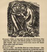 Ernst Barlach. An Honest Man Must Go and Beg: Sorrow and Elise (Ein braver Mann muß gehn und betteln: Kummer und Elise) (in-text plate, page 53) from Der Findling (The Foundling). 1922 (executed 1921)