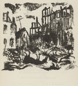 Franz Heckendorf. Untitled (Town Destroyed by War) (plate, [p. 119]) from the periodical  Zeit-Echo. Ein Kriegs-Tagebuch der Künstler, vol. 1, no. 8 (Feb 1915). 1915