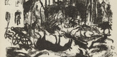 Franz Heckendorf. Untitled (Town Destroyed by War) (plate, [p. 119]) from the periodical  Zeit-Echo. Ein Kriegs-Tagebuch der Künstler, vol. 1, no. 8 (Feb 1915). 1915