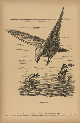 August Gaul. The First Olive Branch (Der erste Ölzweig) (plate, p. 246) from the periodical Kriegszeit. Künstlerflugblätter, vol. 1, no. 61 (Jan 1916). 1916