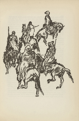 René Beeh. Untitled (Spahis on Horses) (plate, [p. 121]) from the periodical  Zeit-Echo. Ein Kriegs-Tagebuch der Künstler, vol. 1, no. 9 (Feb 1915). 1915