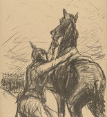 Max Liebermann. Come on, Comrades, to the Horses, to the Horses (Wohlauf, Kameraden, aufs pferd, aufs pferd) (plate, p. 22) from the periodical Kriegszeit. Künstlerflugblätter, vol. 1, no. 6 (30 Sept 1914). 1914