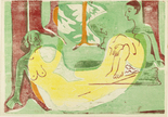 Ernst Ludwig Kirchner. Three Nudes in the Forest [counterproof]  (Drei Akte im Walde) [Umdruck]. (1933)