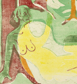 Ernst Ludwig Kirchner. Three Nudes in the Forest [counterproof]  (Drei Akte im Walde) [Umdruck]. (1933)