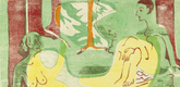 Ernst Ludwig Kirchner. Three Nudes in the Forest [counterproof]  (Drei Akte im Walde) [Umdruck]. (1933)