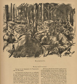 Erich Büttner. Troops' Meal (Mannschaftsessen) (headpiece, p. 248) from the periodical Kriegszeit. Künstlerflugblätter, vol. 1, no. 62 (Feb 1916). 1916