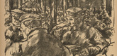 Erich Büttner. Troops' Meal (Mannschaftsessen) (headpiece, p. 248) from the periodical Kriegszeit. Künstlerflugblätter, vol. 1, no. 62 (Feb 1916). 1916