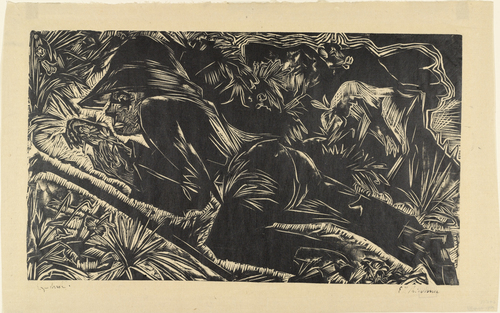 Ernst Ludwig Kirchner. Shepherd Resting (Liegender Hirt). (1918)