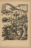 Willy Jaeckel. Forest Shot to Pieces (Zerschossener Wald) (plate, p. 249) from the periodical Kriegszeit. Künstlerflugblätter, vol. 1, no. 62 (Feb 1916). 1916