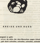 Vasily Kandinsky. Vignette next to "Chalk and Soot" (Vignette bei "Kreide und Russ") (headpiece, folio 48) from Klänge (Sounds). (1913)