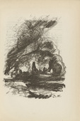 Otto Kopp. Untitled (Burning Village) (plate, [p. 135]) from the periodical  Zeit-Echo. Ein Kriegs-Tagebuch der Künstler, vol. 1, no. 9 (Feb 1915). 1915