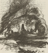 Otto Kopp. Untitled (Burning Village) (plate, [p. 135]) from the periodical  Zeit-Echo. Ein Kriegs-Tagebuch der Künstler, vol. 1, no. 9 (Feb 1915). 1915