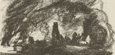 Otto Kopp. Untitled (Burning Village) (plate, [p. 135]) from the periodical  Zeit-Echo. Ein Kriegs-Tagebuch der Künstler, vol. 1, no. 9 (Feb 1915). 1915