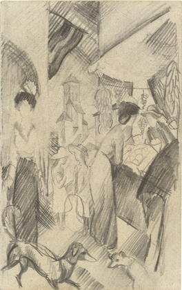 August Macke. Street Scene with Cathedral (Straßenbild mit Kathedrale). (1914)