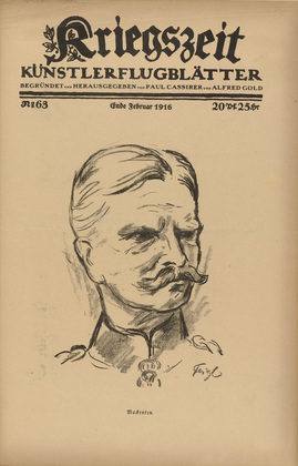 Friedrich Feigl. Mackensen (in-text plate, p. 251) from the periodical Kriegszeit. Künstlerflugblätter, vol. 1, no. 63 (Feb 1916). 1916
